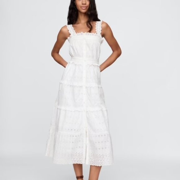 Gap x DOEN Eyelet Midi Dress - Picture 1 of 9